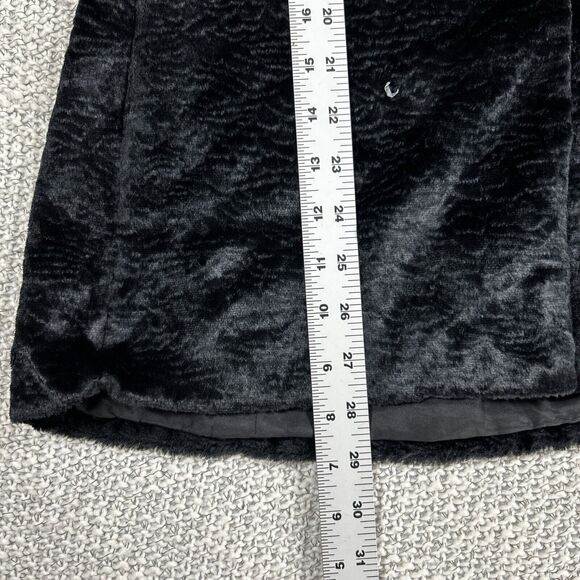 Anonymous John Carlisle Jacket Womens Large Black Fake Fur Look Real Genuin - Picture 7 of 11